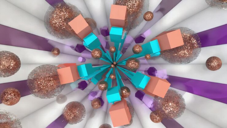Abstract Geometric Shapes in 3D Rendering
