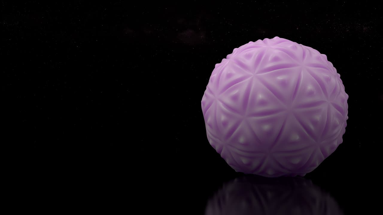 diseño en bucle 3d de bolas elásticas geométricas futuristas en el fondo del universo. vista panorámica de esferas de goma rodantes.