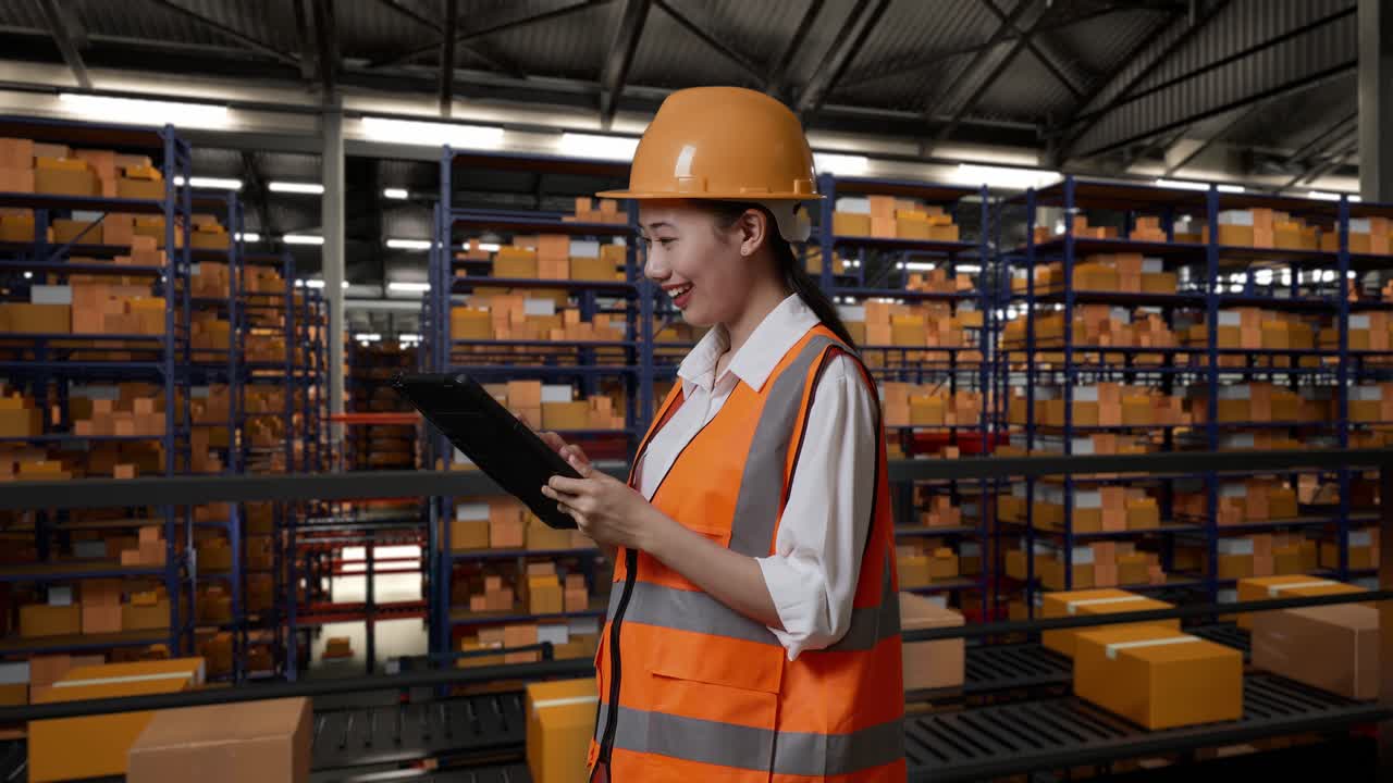 trabajador de almacén comprobando el inventario