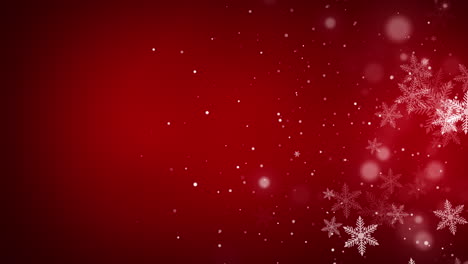 fondo de navidad rojo con copos de nieve