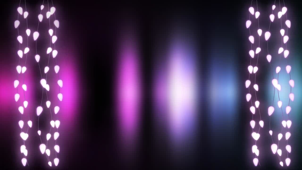 cadenas brillantes de luces de hadas en un fondo colorido