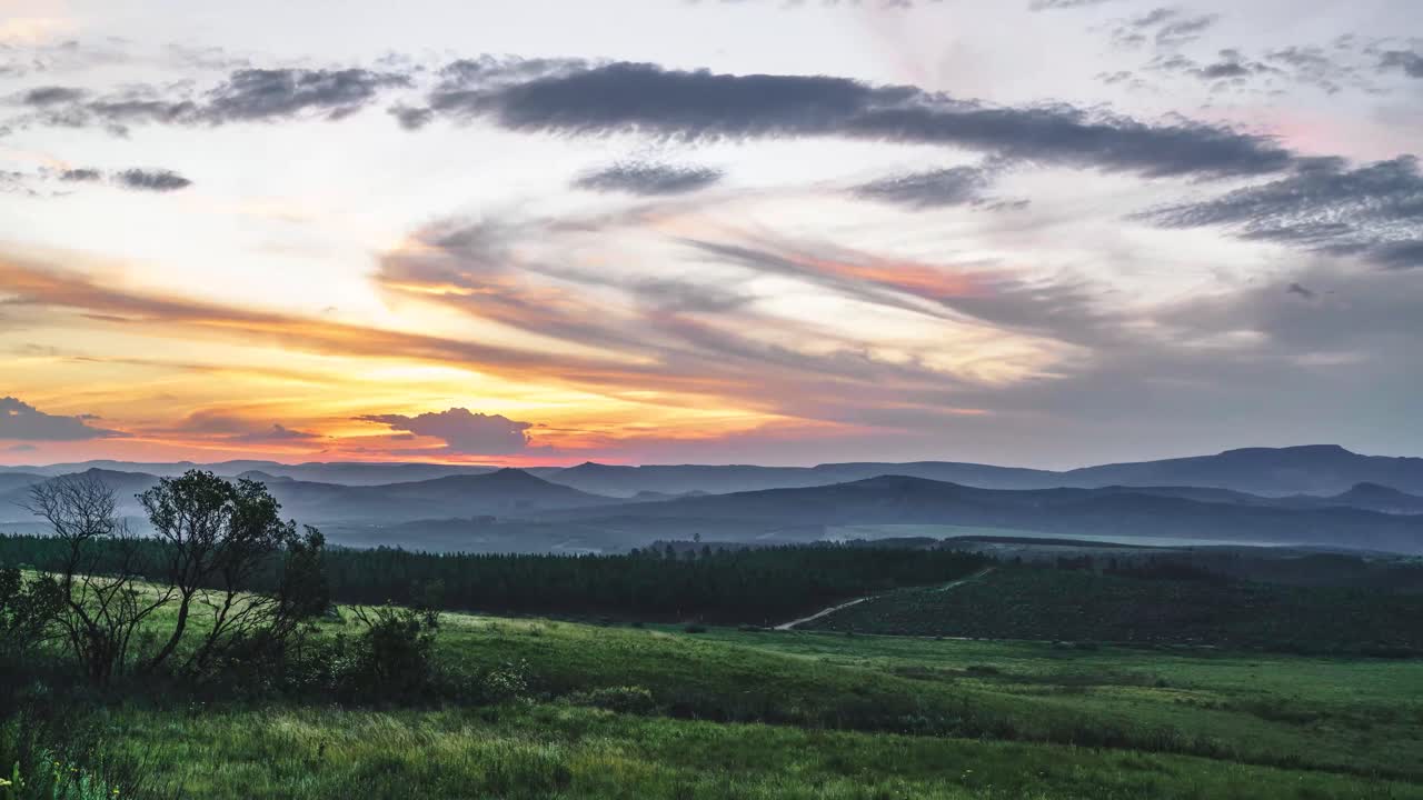 puesta de sol en sudáfrica, lapso de tiempo
