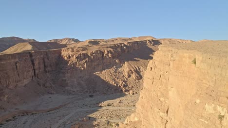 aerial view of canyon in the negev desert in south israel