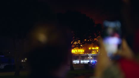 Building Fire at Night