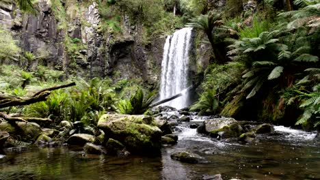 zoom in shot of hopetoun falls on the great ocean road in victoria