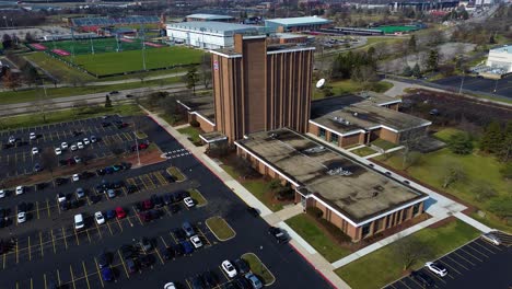 fawcett event center at ohio state university, aerial drone