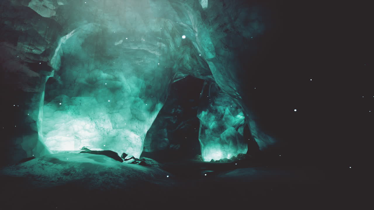 Mystical Glowing Green Cave