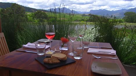 lunch table on a wine farm