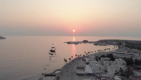 sunset on sea boulevard - aerial view