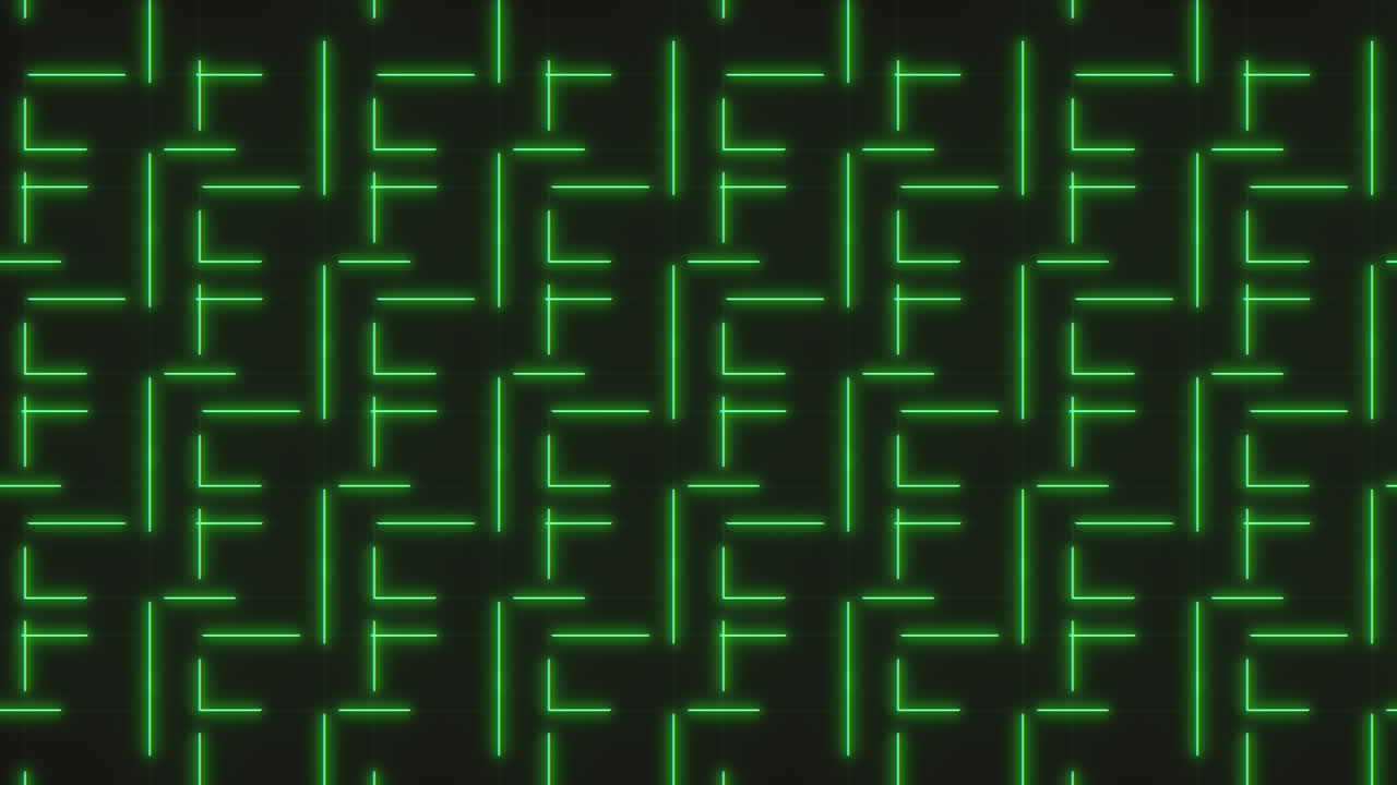 unas líneas verdes de neón sobre un fondo negro