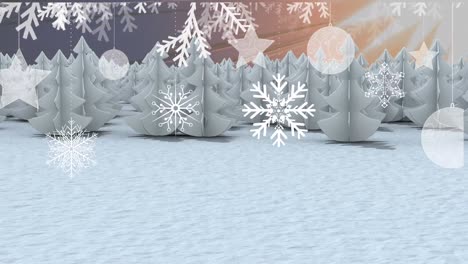 Animation-Von-Schnee,-Der-über-Ein-Iglu-In-Einer-Nächtlichen-Winterlandschaft-Fällt