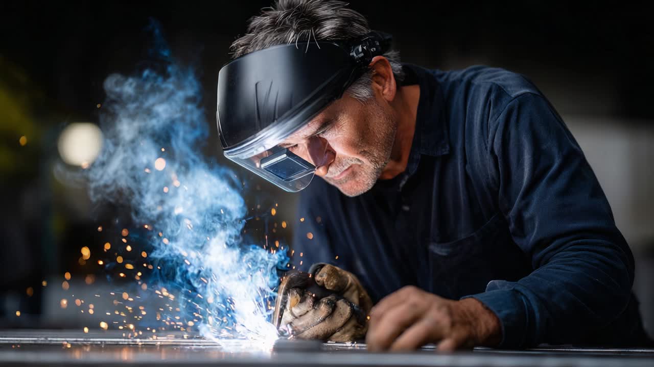 Welder at work