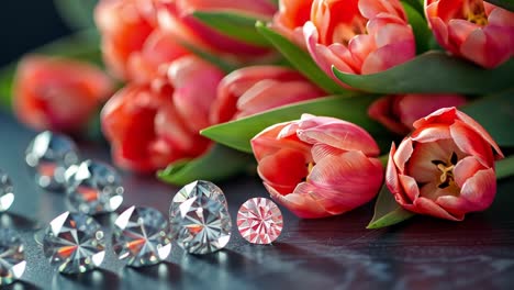 tulips and diamonds arrangement