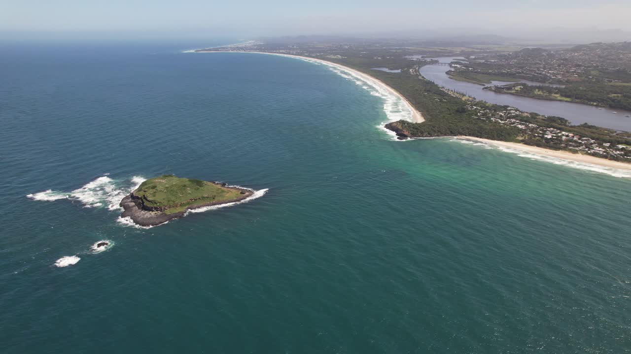 Aerial Shot Of Fingal And Cook Island In New South Wales, Australia