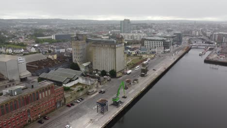 kennedy quay cork ireland aerial drone view