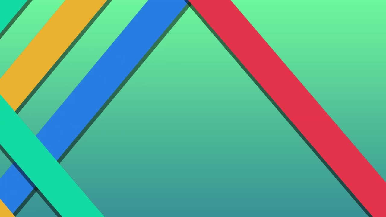 animación de rayas diagonales multicolores sobre un fondo verde