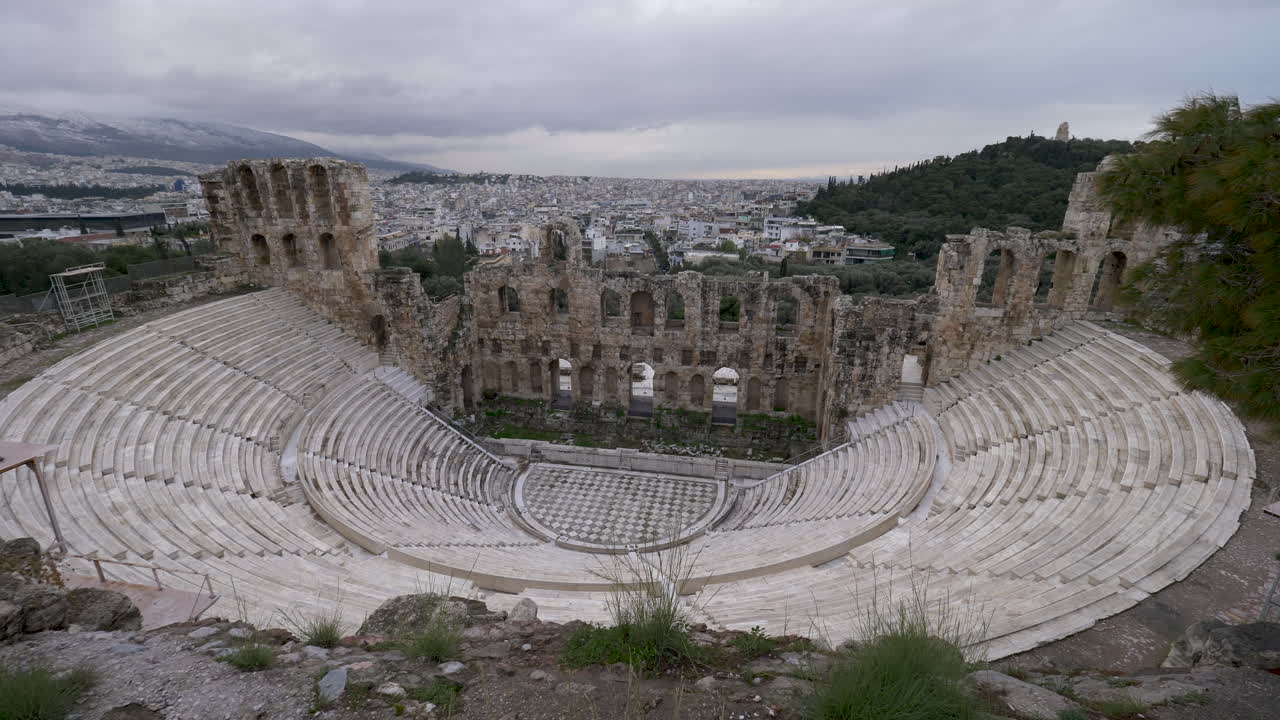 The Theatre of Dionysus on the south slope of the Akropolis hill.