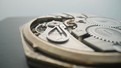 close-up of a vintage watch movement