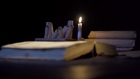 flickering candlelight in ancient times.