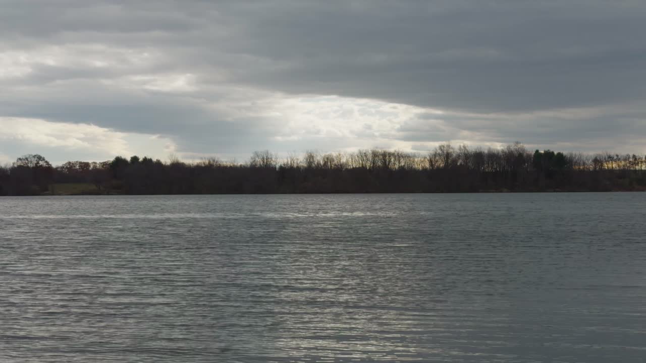A lake on a cloudy day