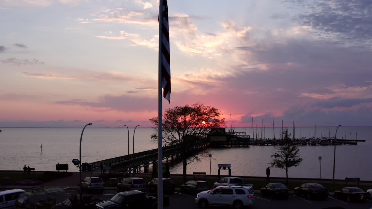 페어호프 부두, 앨라배마 모바일 베이 일몰