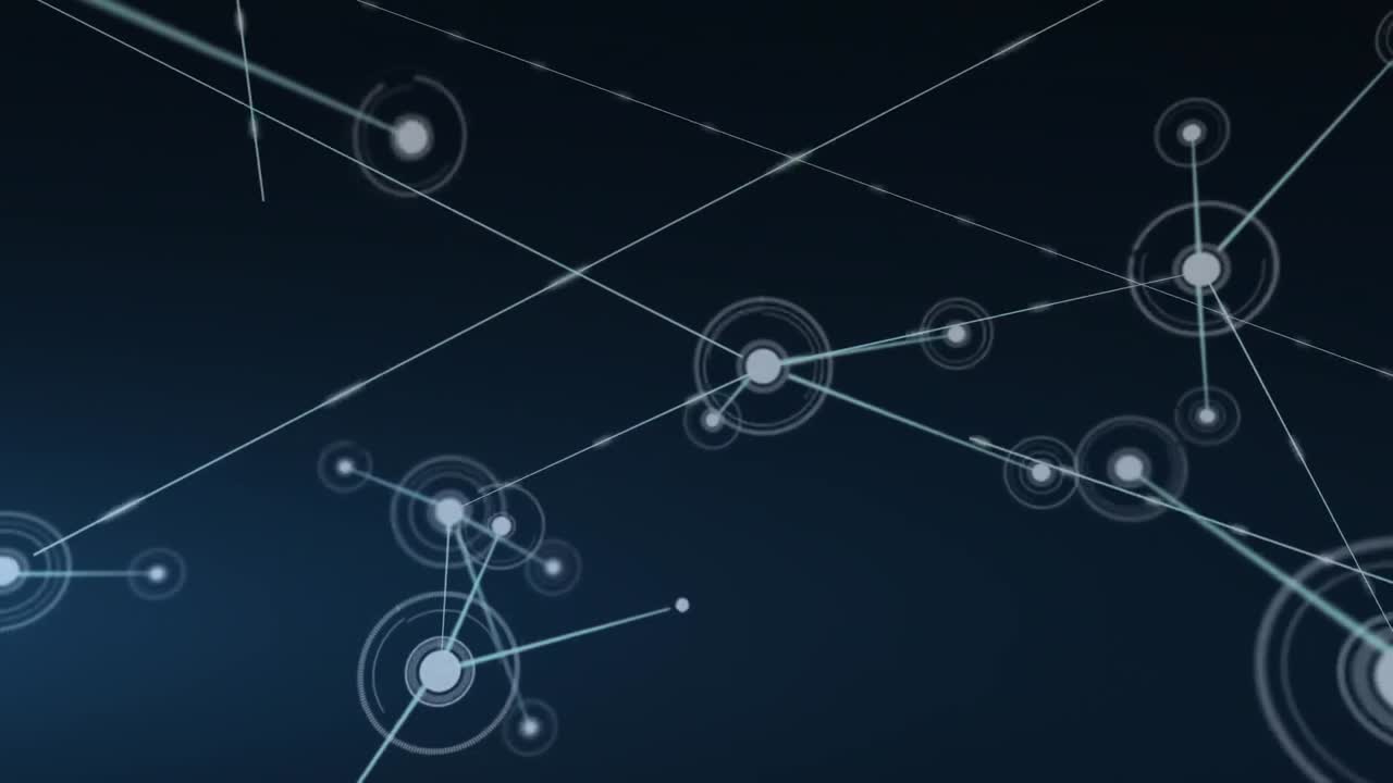 animación en la red de conexiones sobre el fondo de la marina