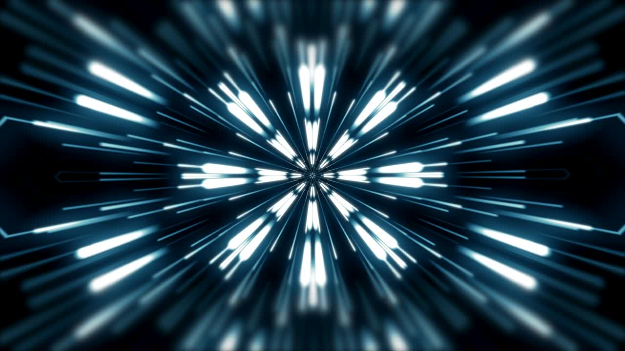 movimiento gráfico 4k bucle sin fisuras de volar en el túnel tecnológico digital. tecnología futurista fondo abstracto con líneas para red, big data, centro de datos, servidor, internet, velocidad.