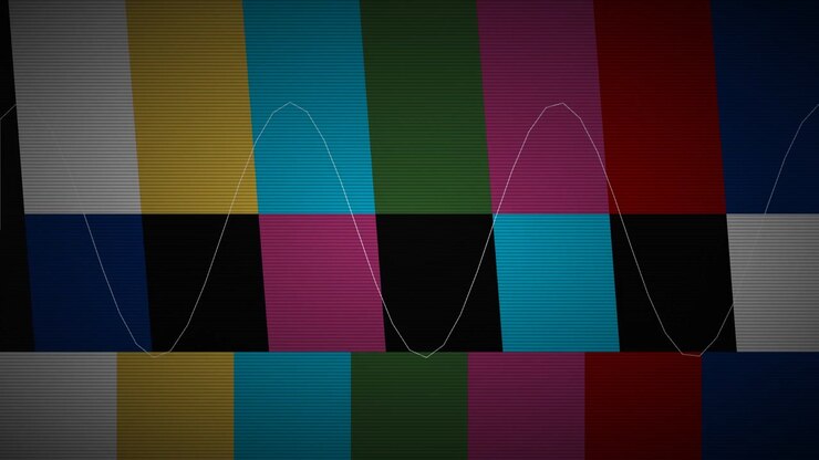 Television Test Pattern with Glitch and Sine Wave Effects
