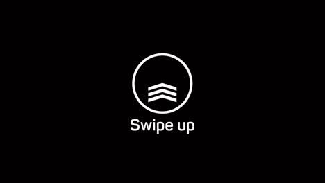 glitch deslizamiento hacia arriba botón de animación. aplicación y iconos de redes sociales, deslizamiento para la publicidad. redes sociales flechas de desplazamiento. animación de video 4k con canal alfa