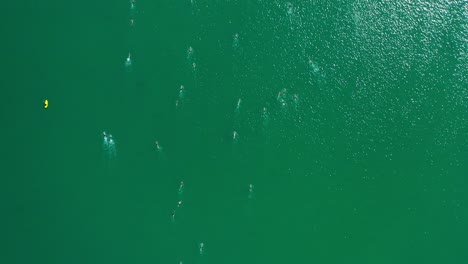 Konkurrenten,-Die-Im-Meer-Schwimmen,-Nehmen-Einen-Sehr-Hohen-Zenit-Ein