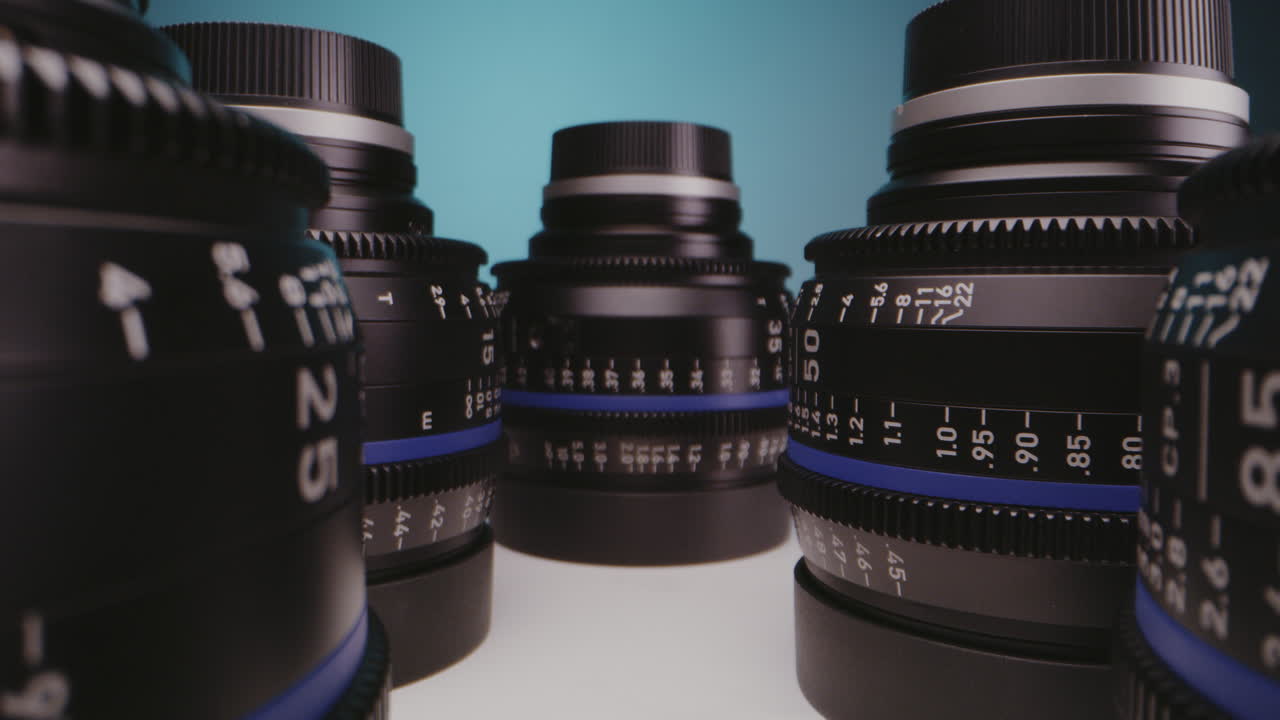 Close-up of Professional Cinema Lenses