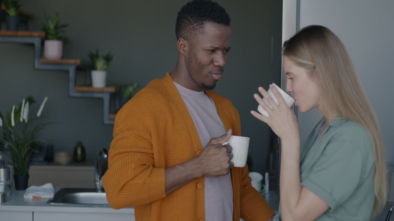 Couple enjoying coffee together