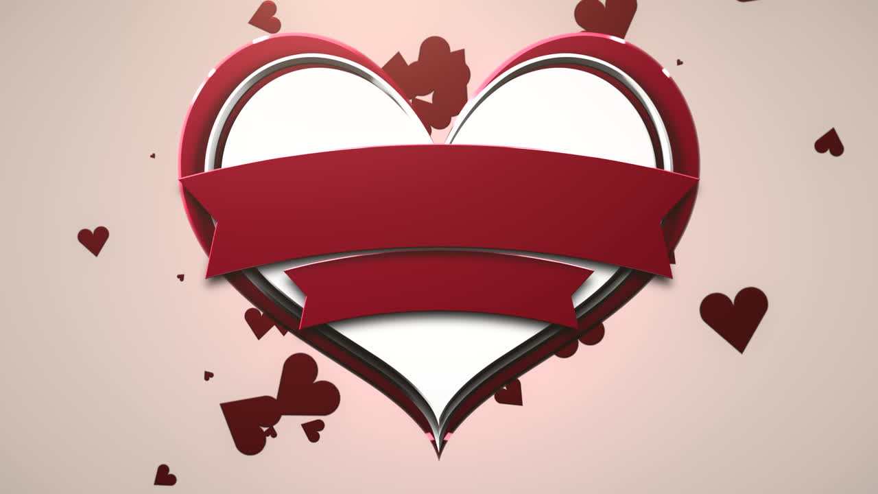 Primo piano animato di cuori romantici in movimento per San Valentino 36