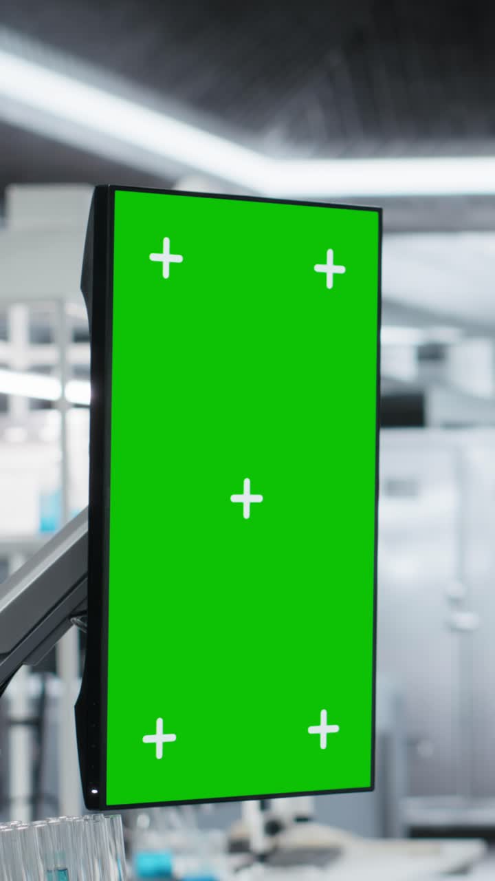 Vertical Video Green screen in vertical position next to doctor in hazmat suit