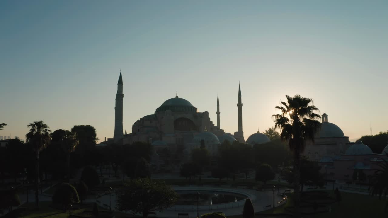 Aerial view of Hagia Sophia in Istanbul. 4K Footage in Turkey