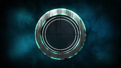 animación del escaneo del alcance sobre un fondo azul