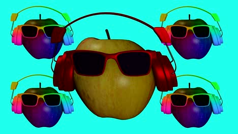 animación en 3d de manzanas de lujo. en bucle