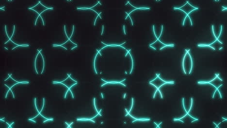 symmetrical neon blue circle pattern on black background