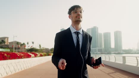 businessman enjoying a walk in the city