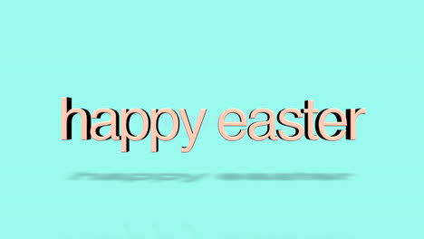 rolling happy easter text on blue gradient