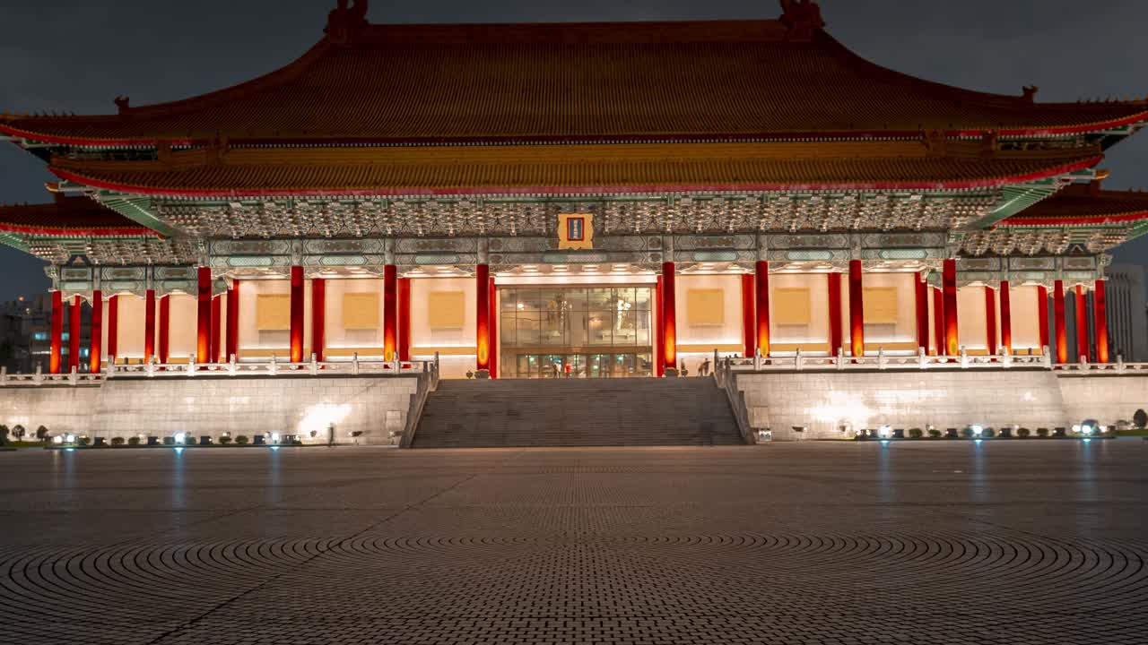zoom en hiperlapso de un impresionante templo tradicional en china