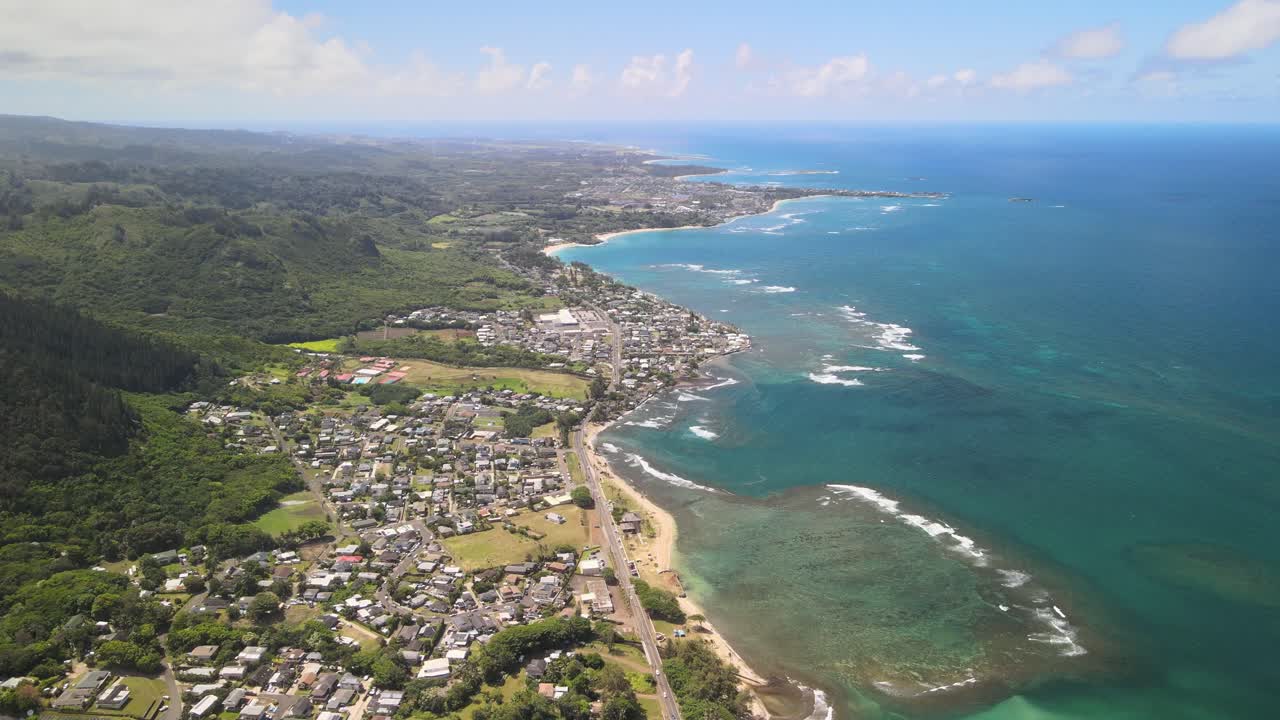 오아후 동부 해안선의 조감도