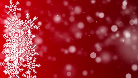 falling abstract particles snowflakes star animation on red dark loop background.
