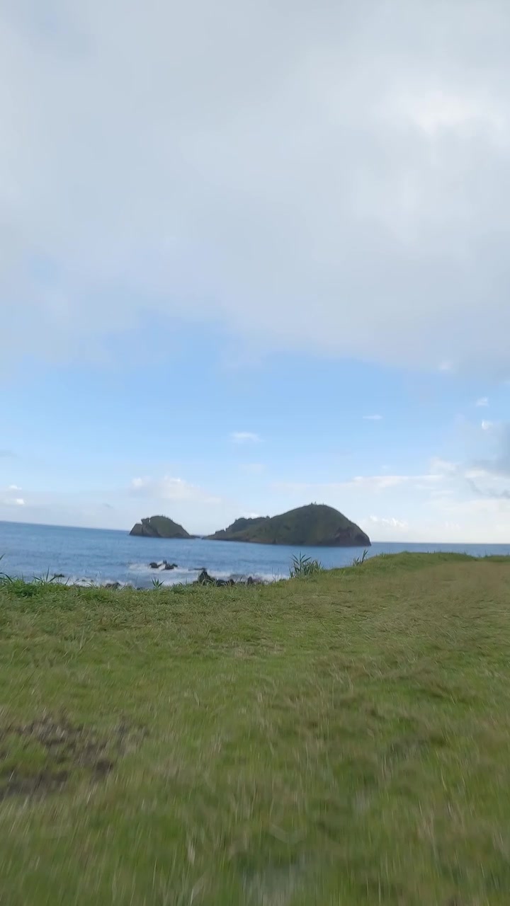 Flying through and around inhabitant island