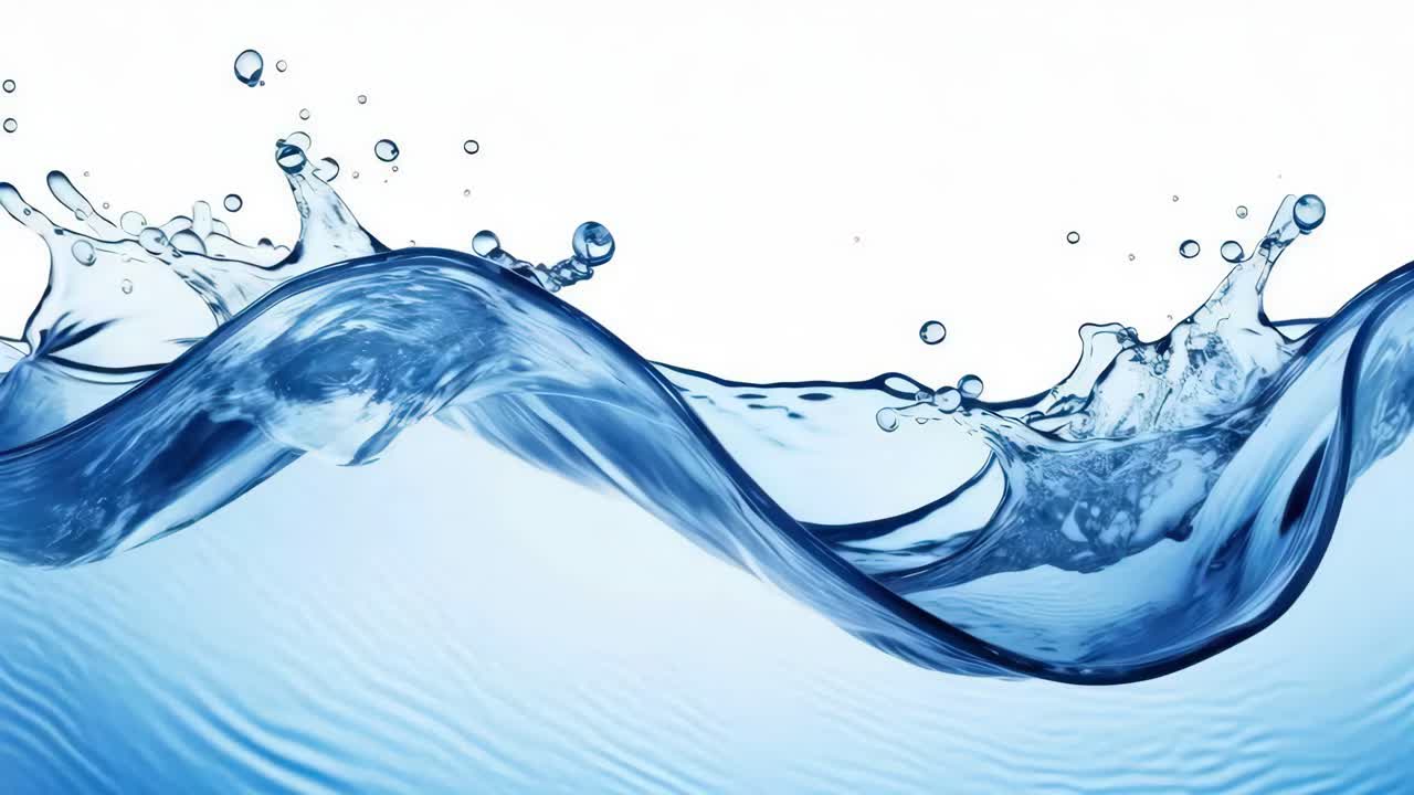 Dynamic close-up video concept of water splashes and waves
