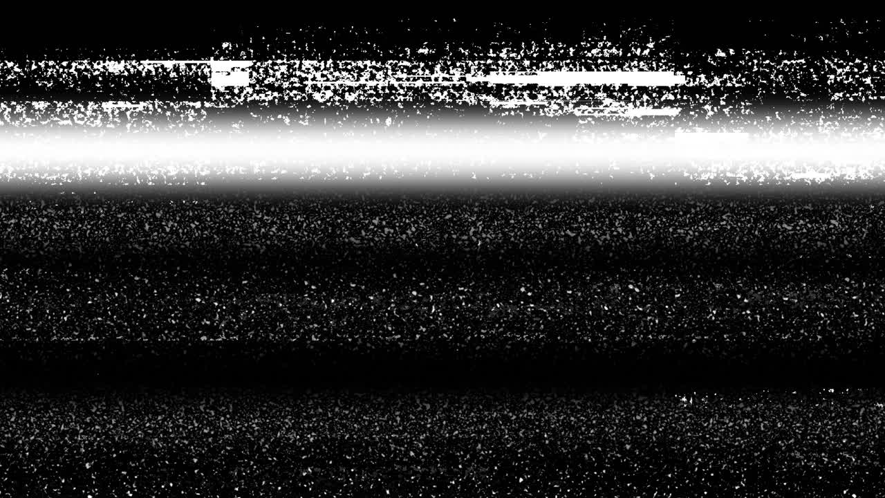 Effetto Glitch Astratto in Bianco e Nero con Rumore Statico