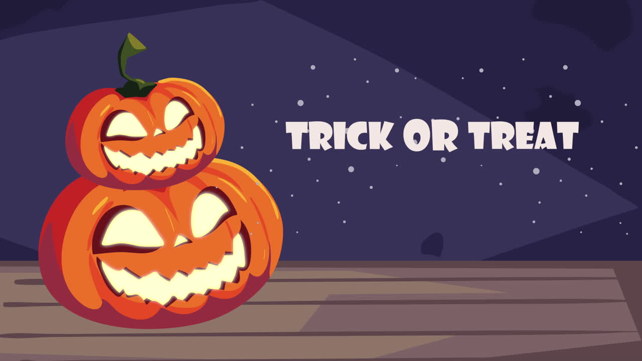 animación de letras de truco o trato