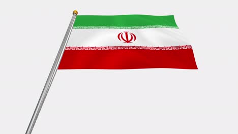 loop video of iran flag  fluttering in the wind, slow motion video of 4k , with alpha channel