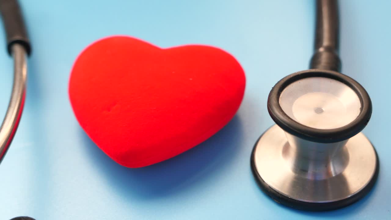 Red Heart and Stethoscope: Symbol of Heart Health and Cardiology