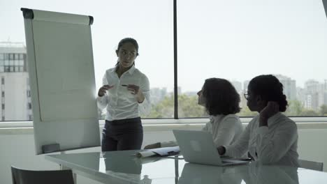 professional businesswomen discussing project